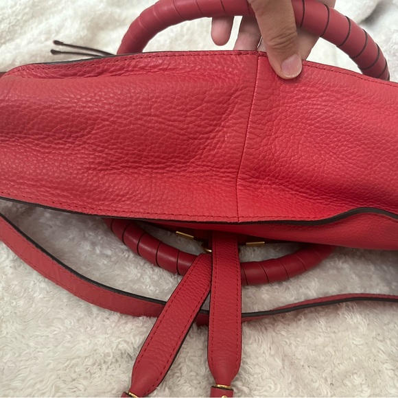 Like new Chloe Medium Marcie with long strap in a luscious poppy red! - Picture 9 of 14